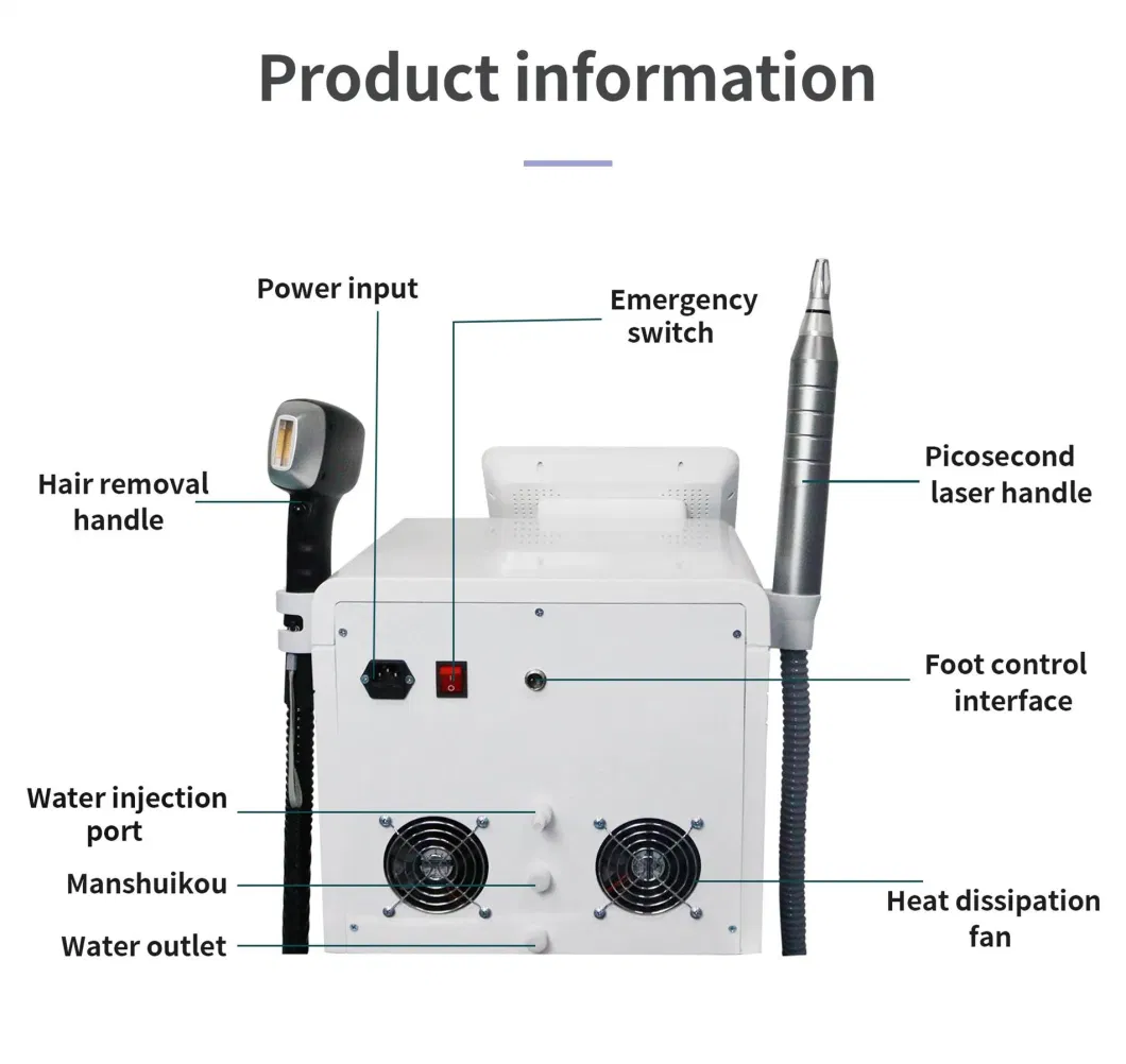 Beauty Equipment Q-Switched ND YAG Laser Qswitch 2 in 1 Picosecond Tattoo Removal 808nm Long Pulse 1064 mm Diode Laser Permanent Hair Removal Machine